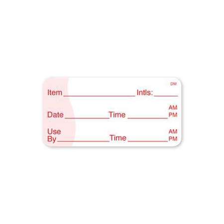 DAYMARK Dissolvable Adhesive 1"x2" Square Item Date Use By Label, PK6000 IT110105B